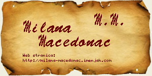 Milana Macedonac vizit kartica